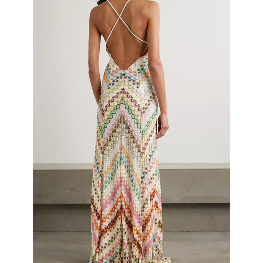 Backless Spaghetti Strap Maxi Dress Apparel and Accessories