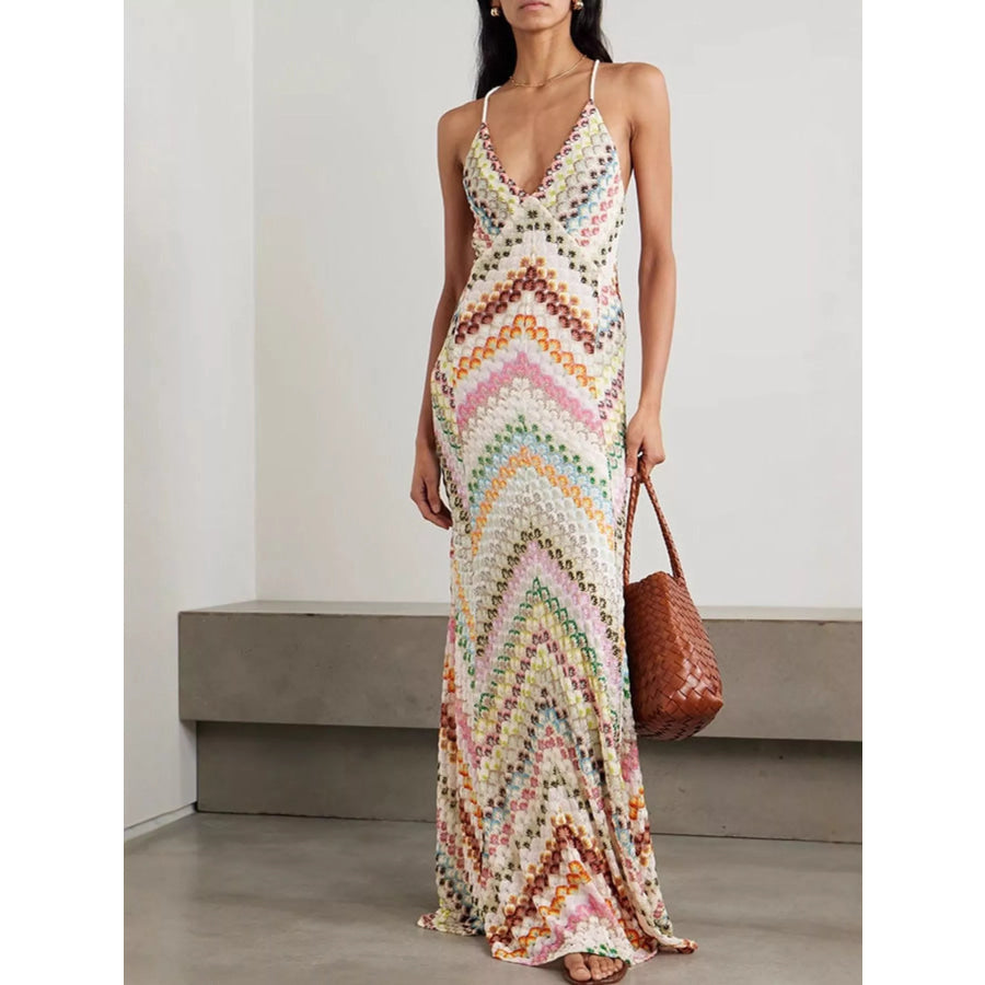 Backless Spaghetti Strap Maxi Dress Apparel and Accessories