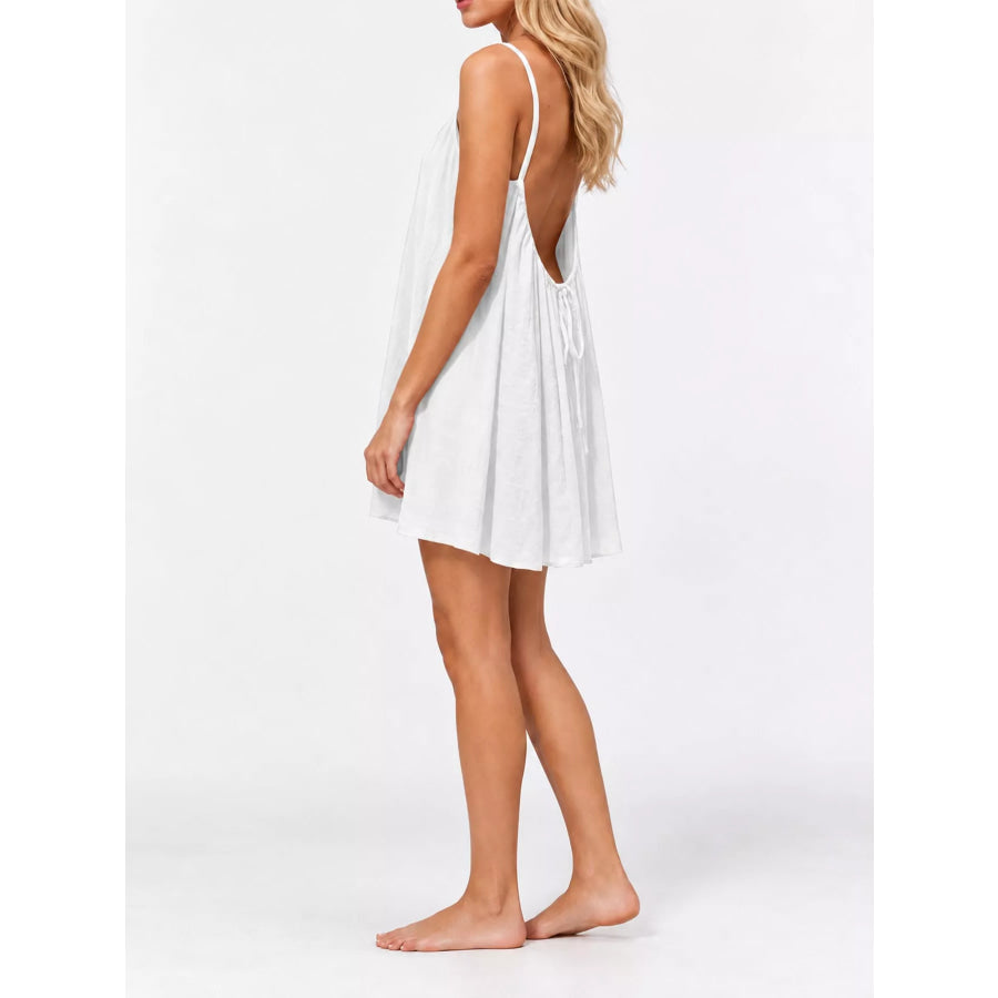 Backless Spaghetti Strap Mini Dress Apparel and Accessories