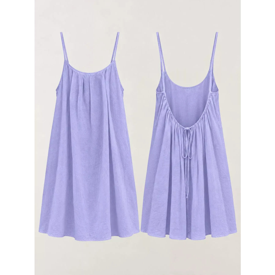 Backless Spaghetti Strap Mini Dress Apparel and Accessories
