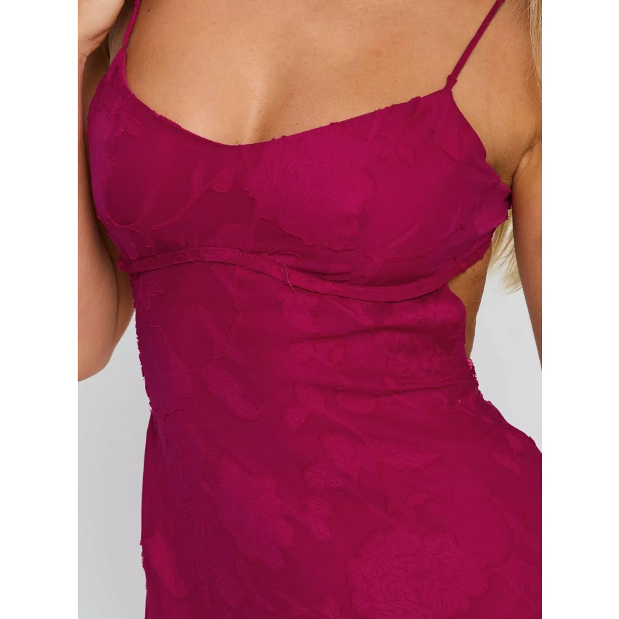 Backless Spaghetti Strap Mini Dress Apparel and Accessories
