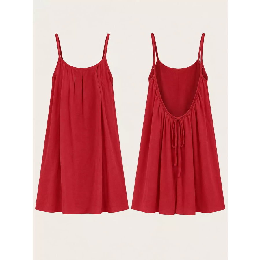 Backless Spaghetti Strap Mini Dress Apparel and Accessories