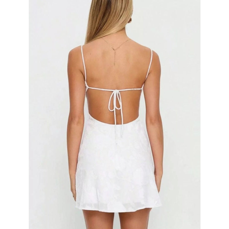 Backless Spaghetti Strap Mini Dress Apparel and Accessories