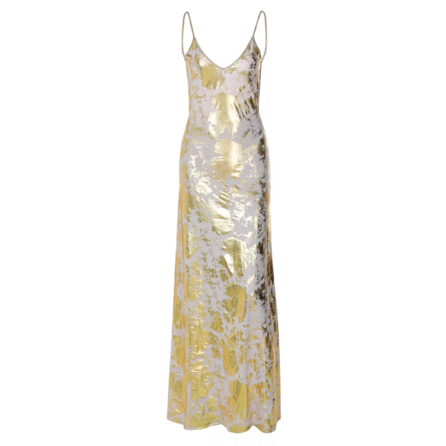 Backless V-Neck Maxi Dress Apparel and Accessories