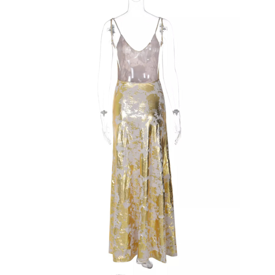 Backless V-Neck Maxi Dress Apparel and Accessories