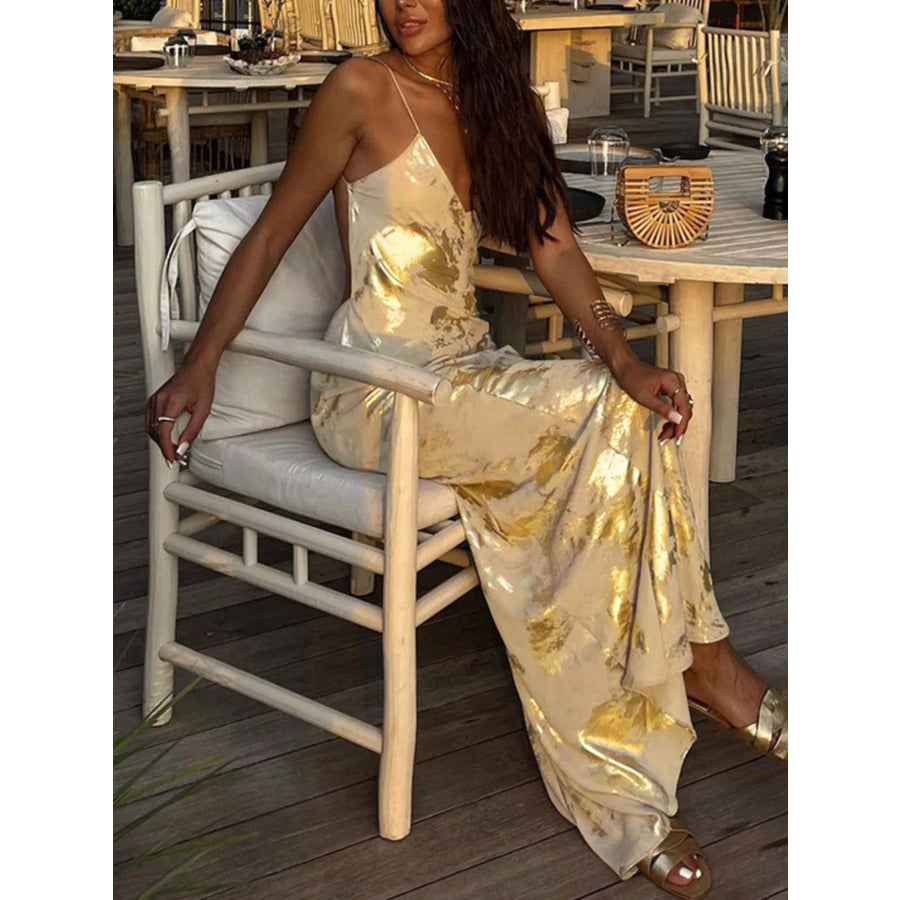Backless V-Neck Maxi Dress Apparel and Accessories