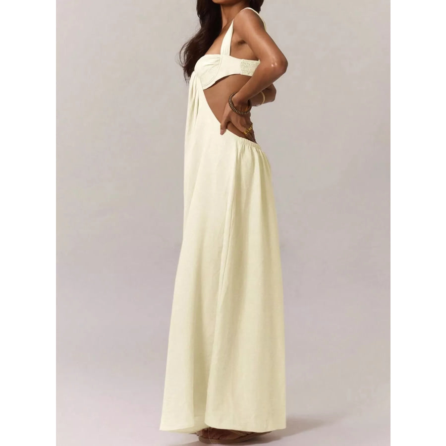Backless Wide-Leg Jumpsuit with Cut-out Detail Apparel and Accessories