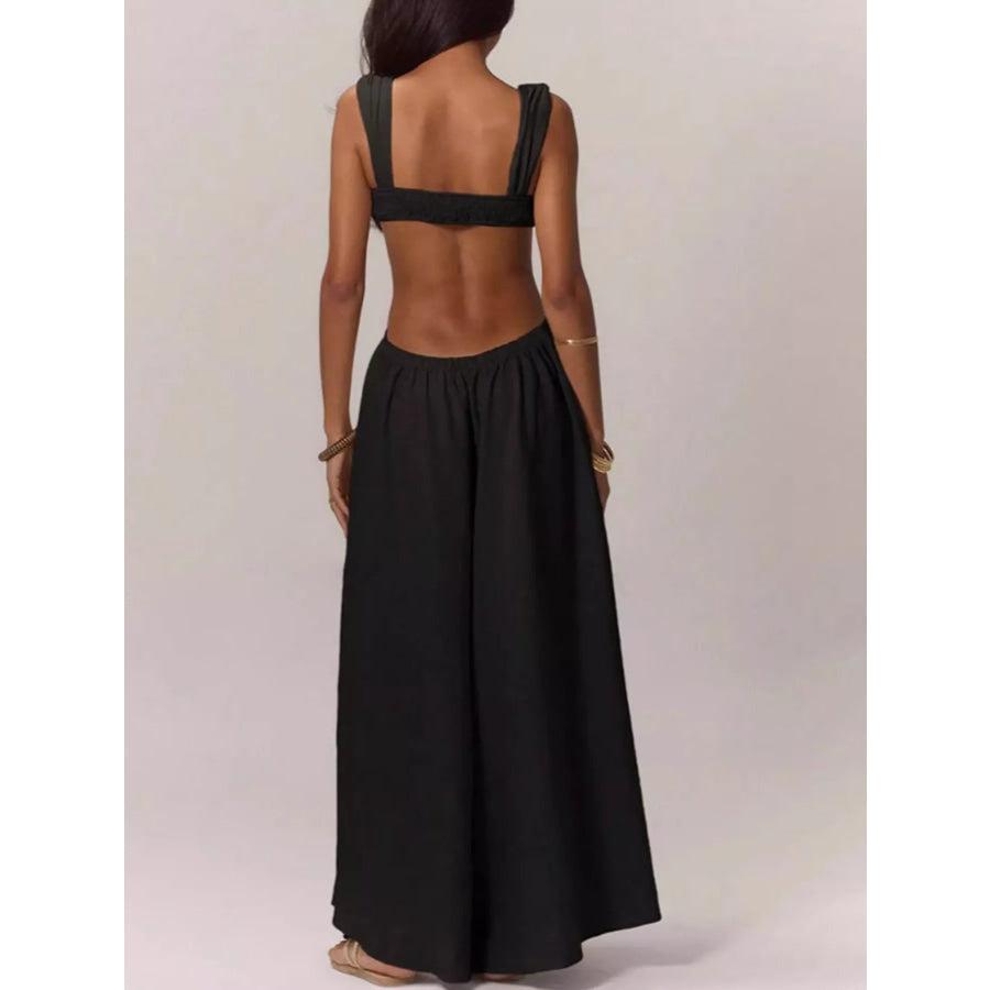 Backless Wide-Leg Jumpsuit with Cut-out Detail Apparel and Accessories
