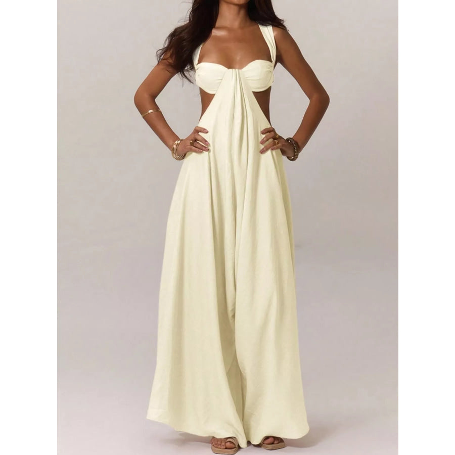 Backless Wide-Leg Jumpsuit with Cut-out Detail Apparel and Accessories