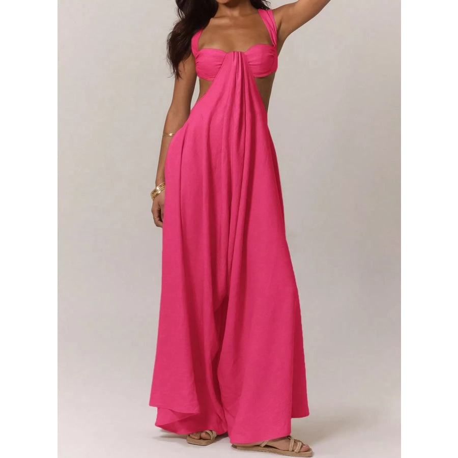 Backless Wide-Leg Jumpsuit with Cut-out Detail Apparel and Accessories