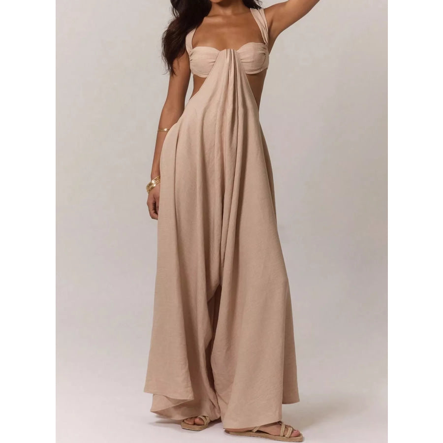 Backless Wide-Leg Jumpsuit with Cut-out Detail Apparel and Accessories