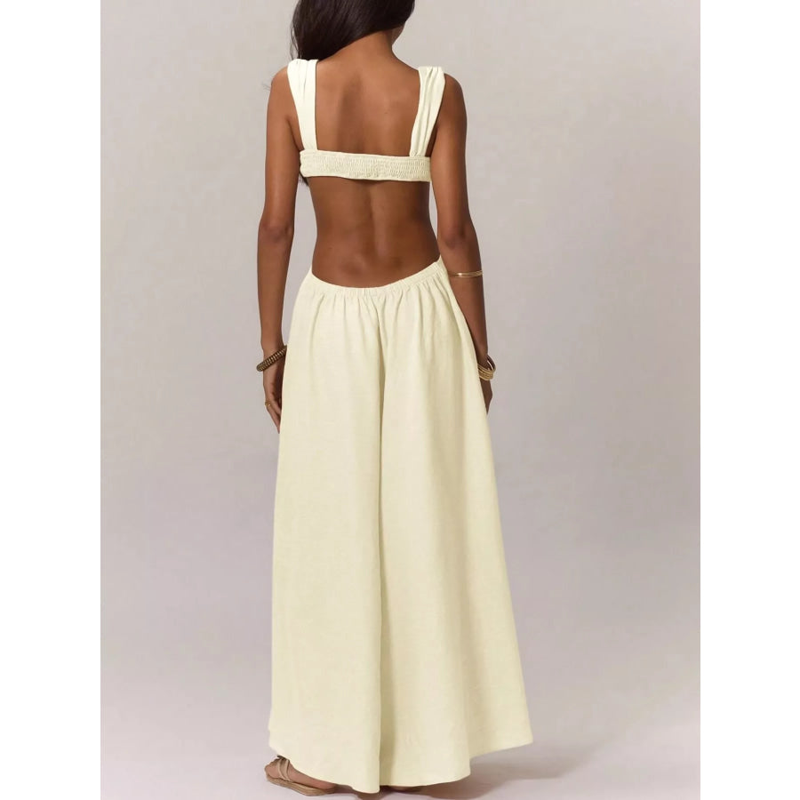 Backless Wide-Leg Jumpsuit with Cut-out Detail Apparel and Accessories