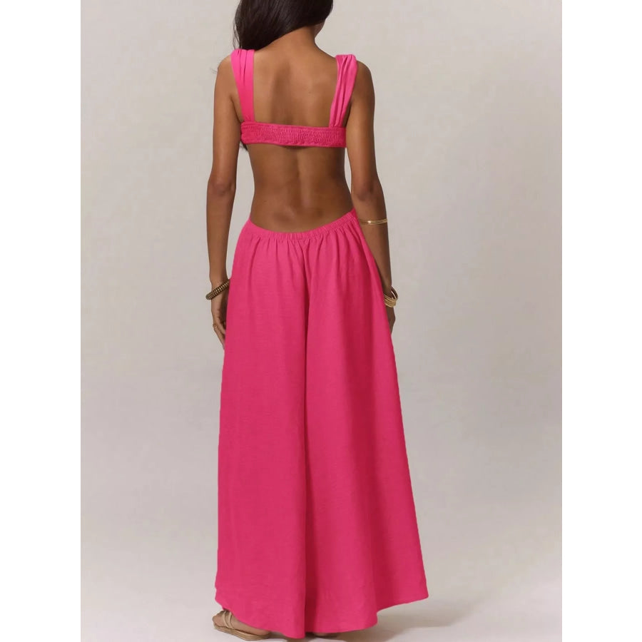 Backless Wide-Leg Jumpsuit with Cut-out Detail Apparel and Accessories
