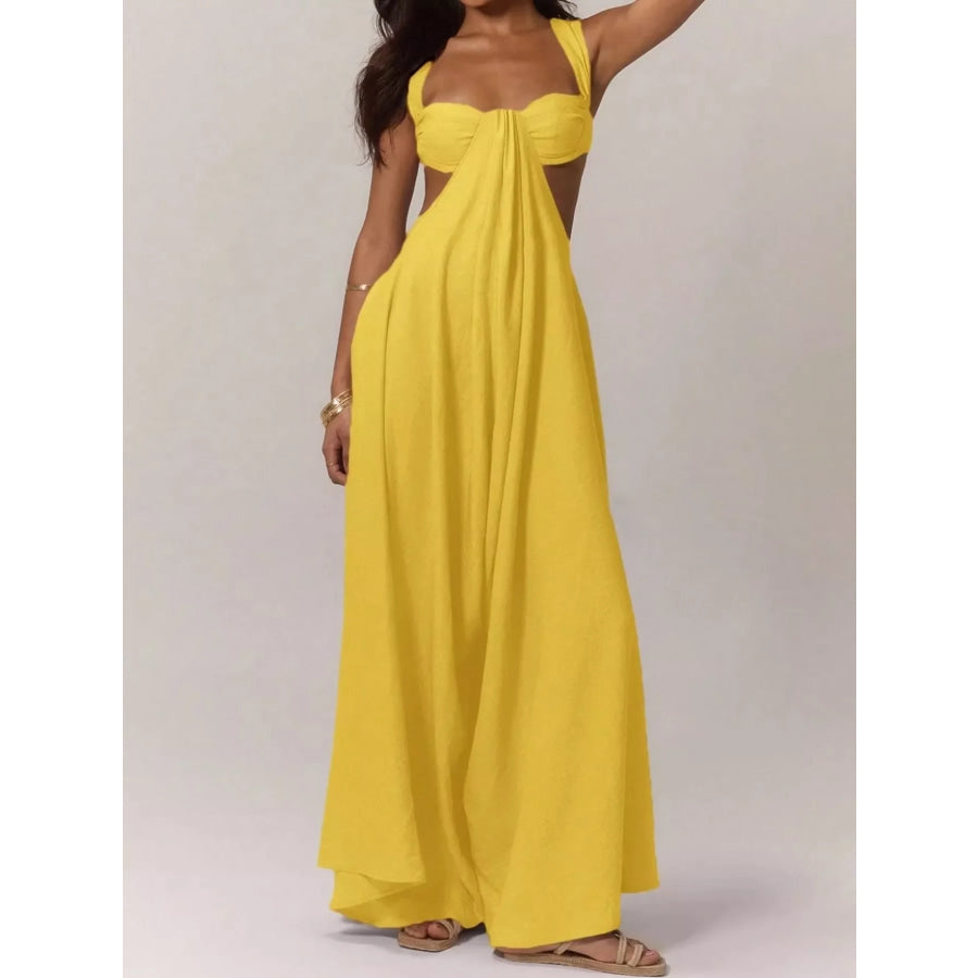 Backless Wide-Leg Jumpsuit with Cut-out Detail Apparel and Accessories