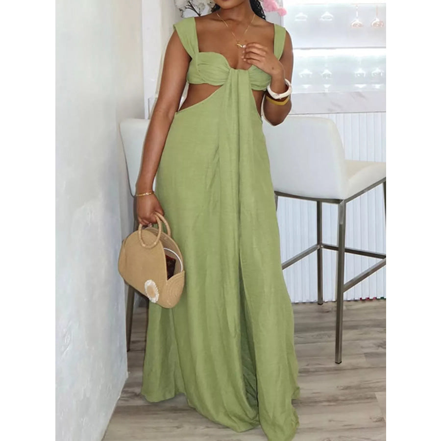 Backless Wide-Leg Jumpsuit with Cut-out Detail Apparel and Accessories