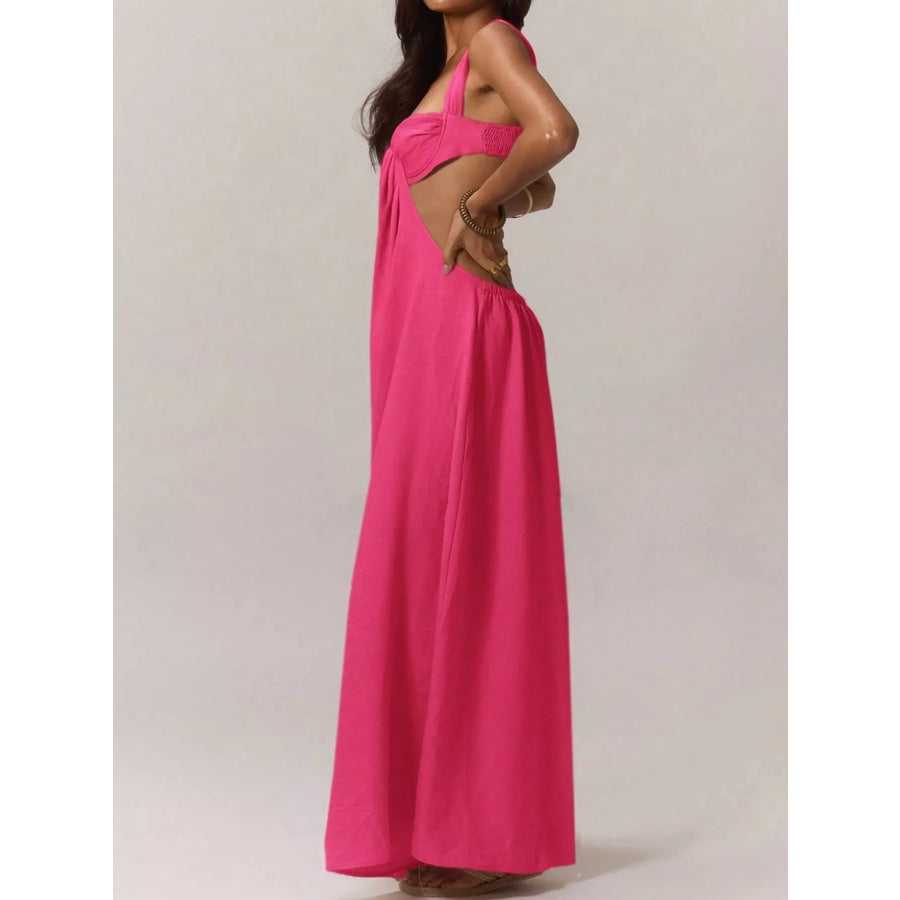 Backless Wide-Leg Jumpsuit with Cut-out Detail Apparel and Accessories
