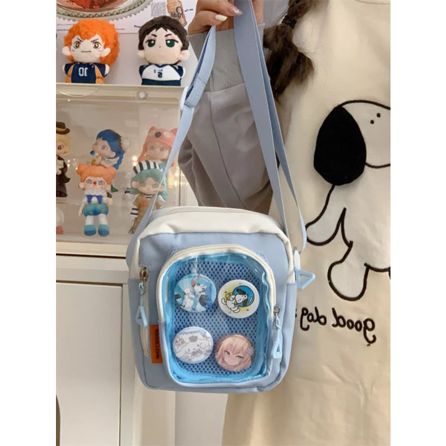 Badge Display Crossbody Bag Blue / One Size Apparel and Accessories