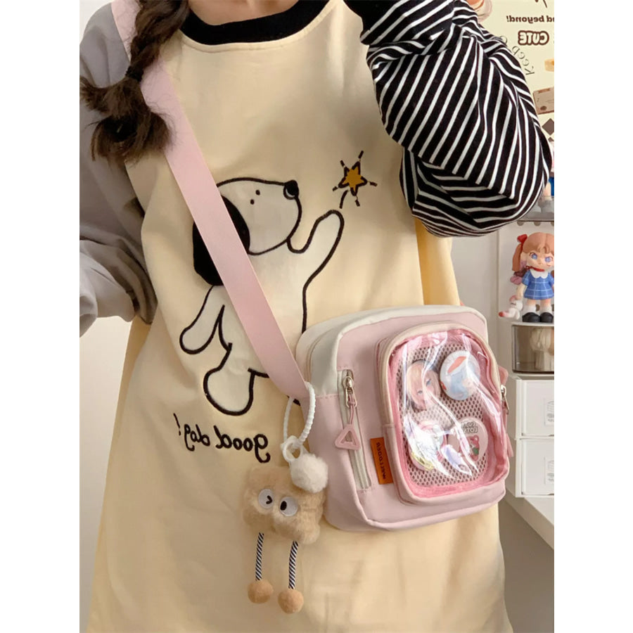 Badge Display Crossbody Bag Pink / One Size Apparel and Accessories