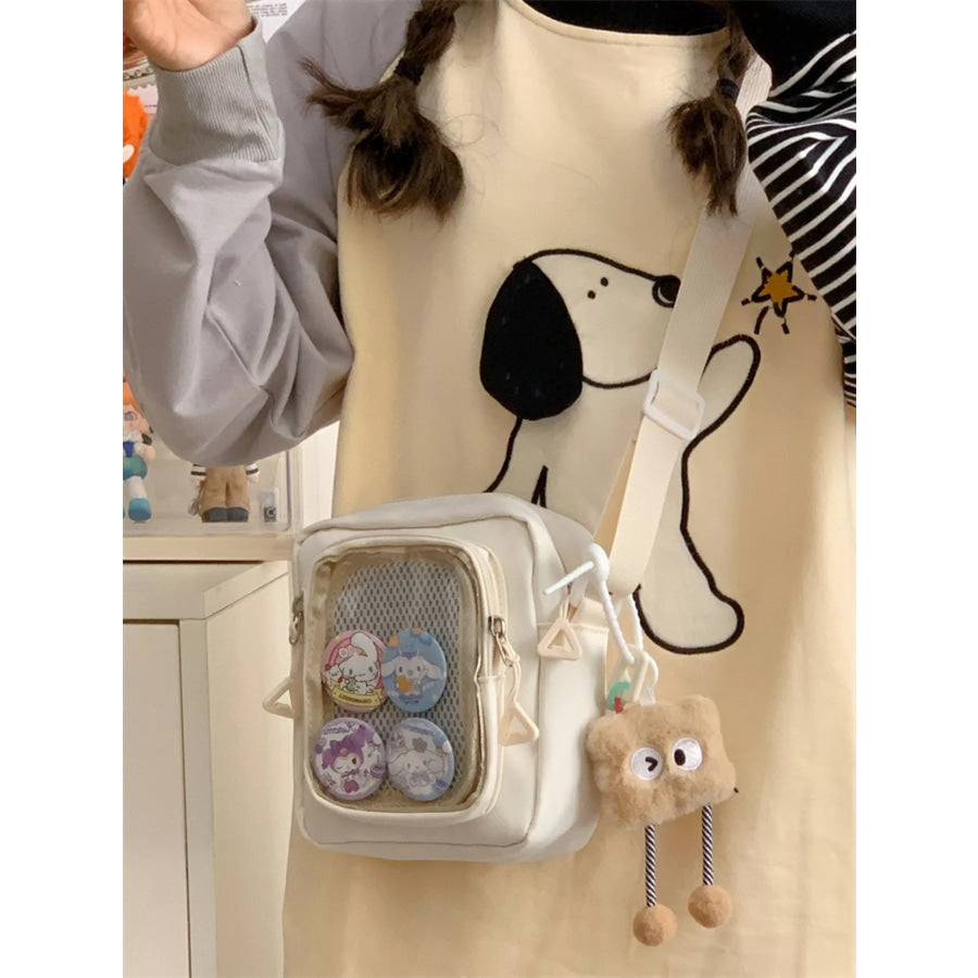 Badge Display Crossbody Bag White / One Size Apparel and Accessories