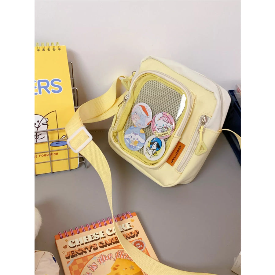Badge Display Crossbody Bag Yellow / One Size Apparel and Accessories