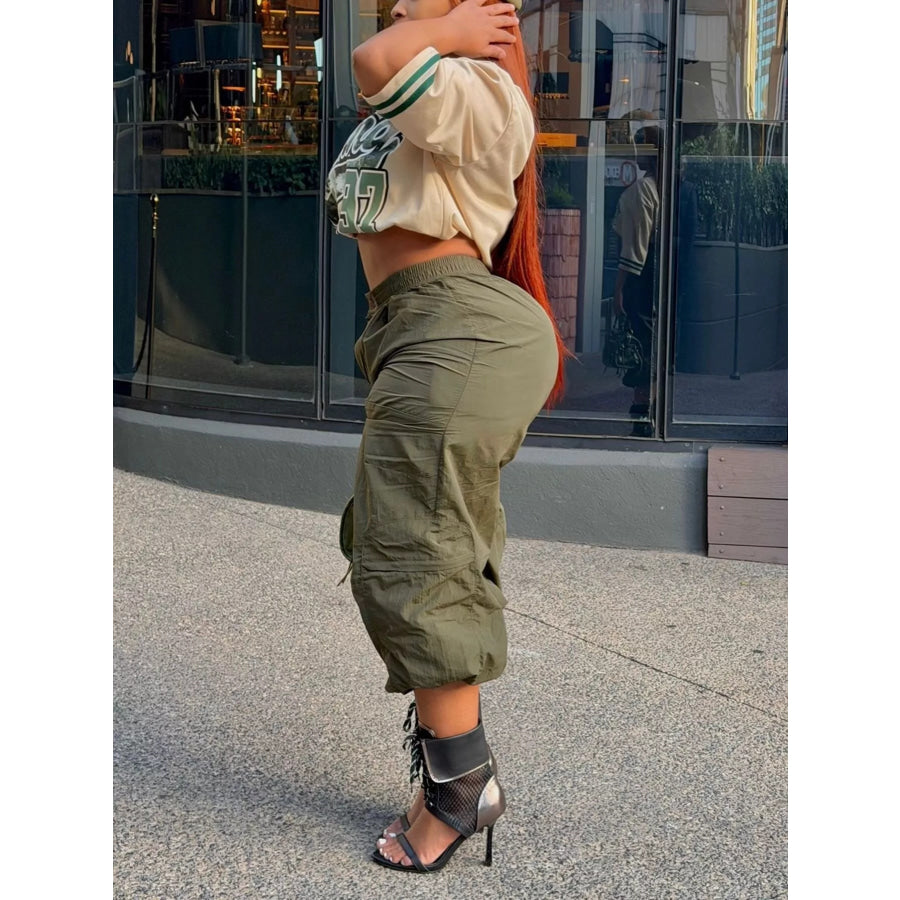 Baggy Cargo Cropped Pants Apparel and Accessories