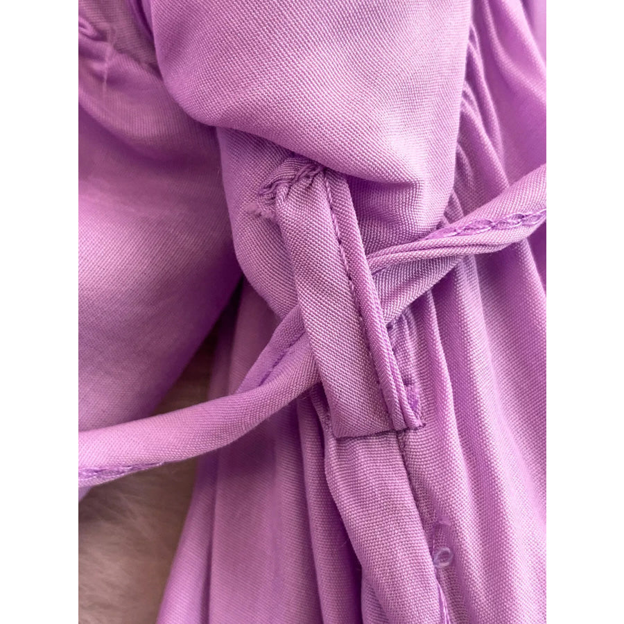 Balloon Sleeve Tie-Waist Dress Apparel and Accessories