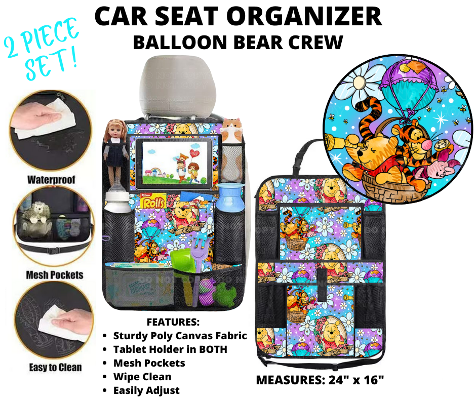 Preorder Custom 2-Piece Car Seat Organisers - Closes 2 Jan - ETA mid Apr 2025