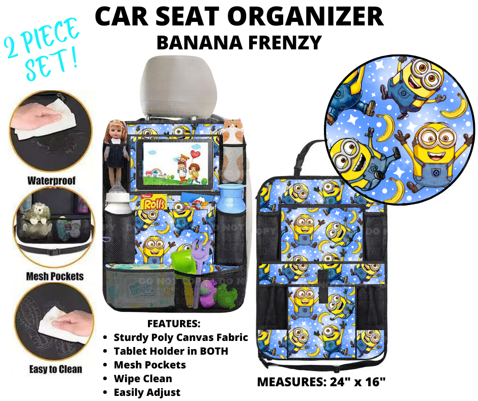 Preorder Custom 2-Piece Car Seat Organisers - Closes 2 Jan - ETA mid Apr 2025