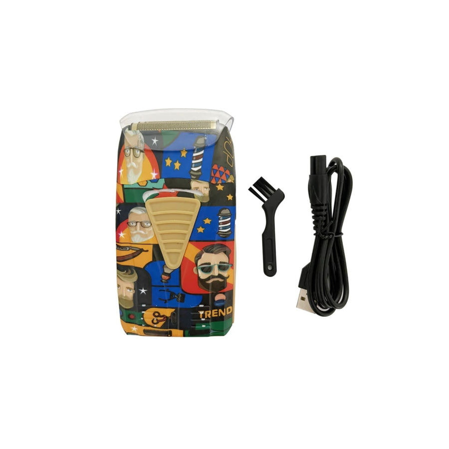 Barber-Themed Foil Shaver Graffiti / ONESIZE Apparel and Accessories