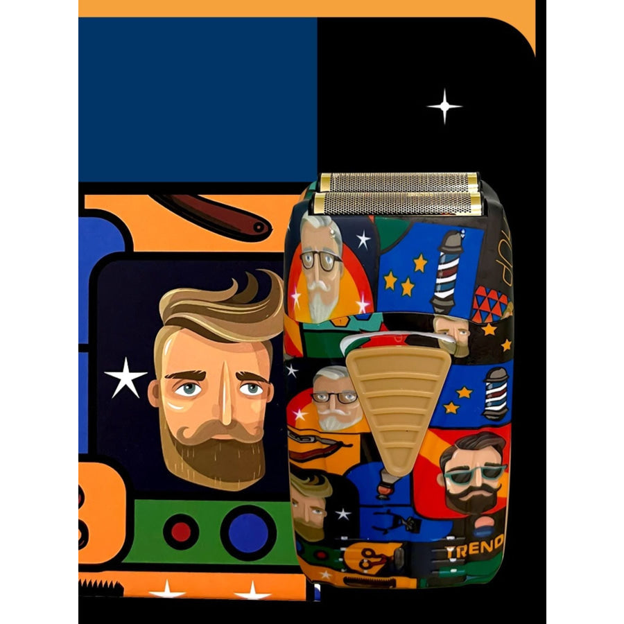 Barber-Themed Foil Shaver Graffiti / ONESIZE Apparel and Accessories