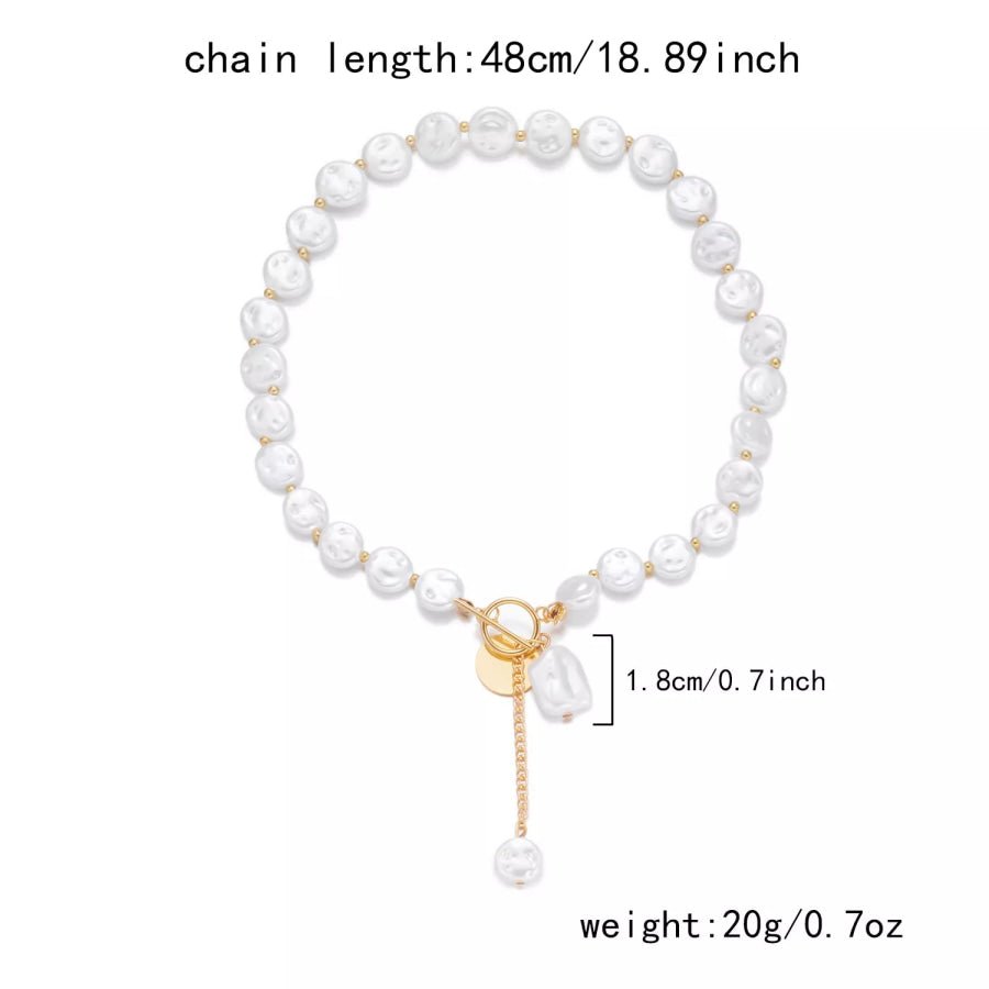Baroque Pearl Toggle Necklace Style A / onesize Apparel and Accessories