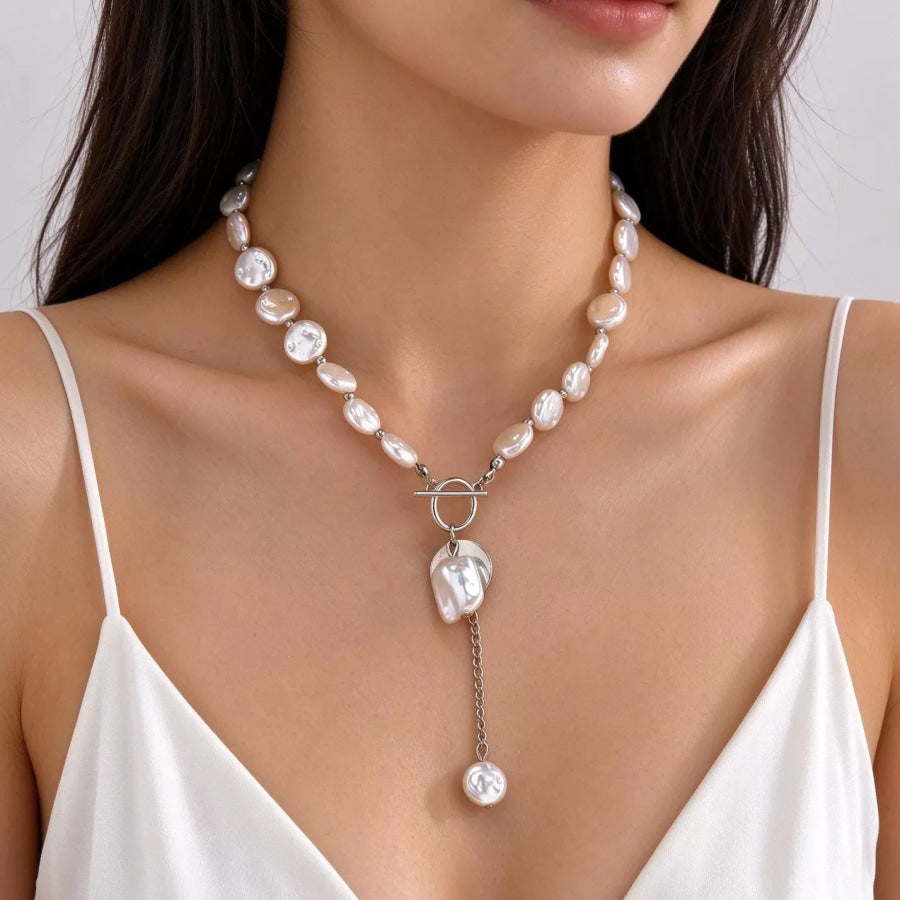 Baroque Pearl Toggle Necklace Style C / onesize Apparel and Accessories