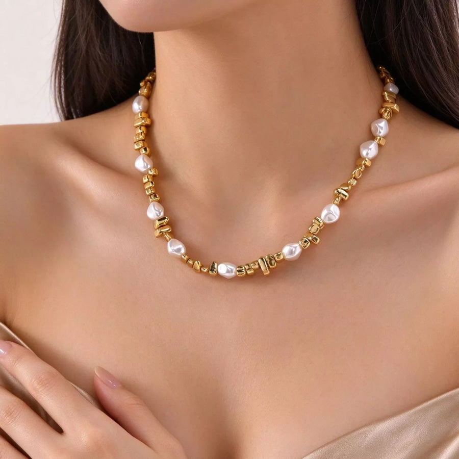 Baroque Pearl Toggle Necklace Style D / onesize Apparel and Accessories
