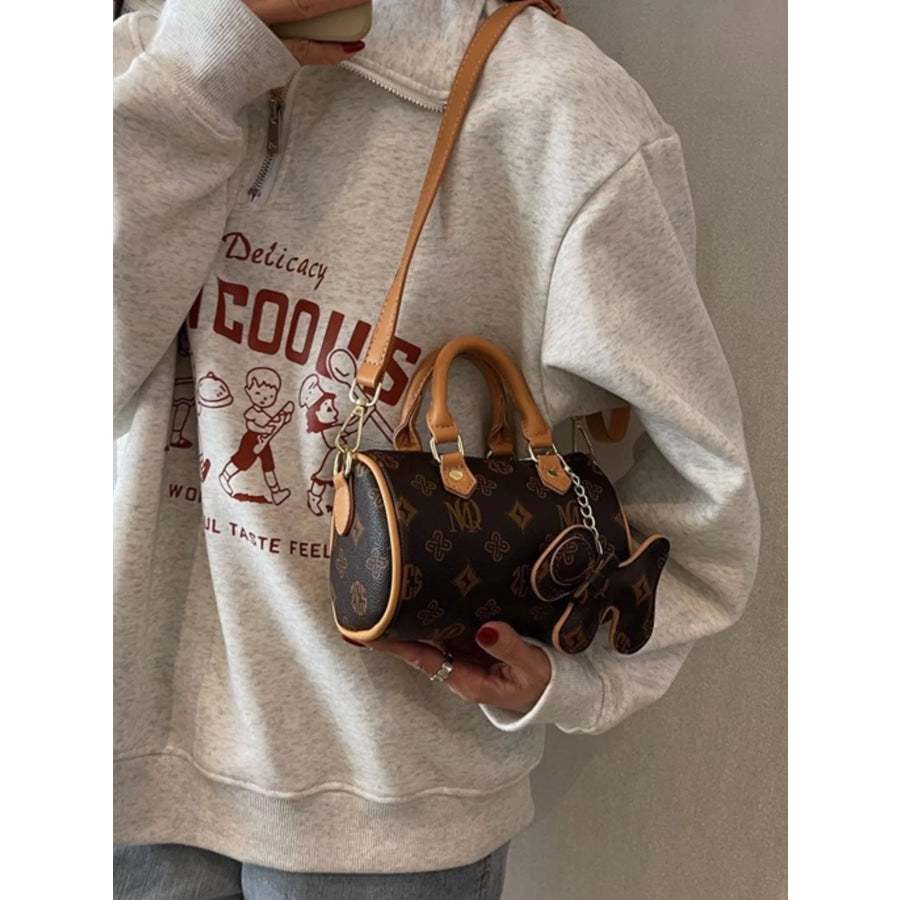 Barrel Crossbody Bag with Charm Apparel and Accessories