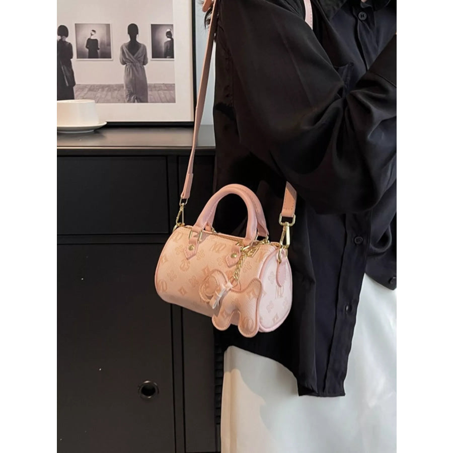 Barrel Crossbody Bag with Charm Apparel and Accessories