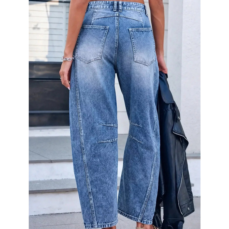 Barrel-Leg Jeans Apparel and Accessories