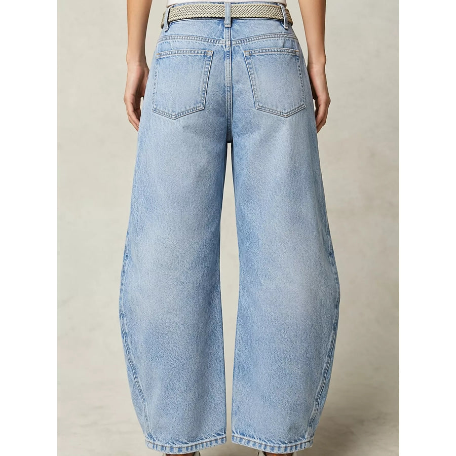 Barrel-Leg Jeans Apparel and Accessories