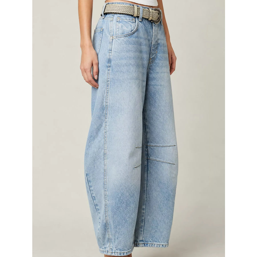 Barrel-Leg Jeans Apparel and Accessories