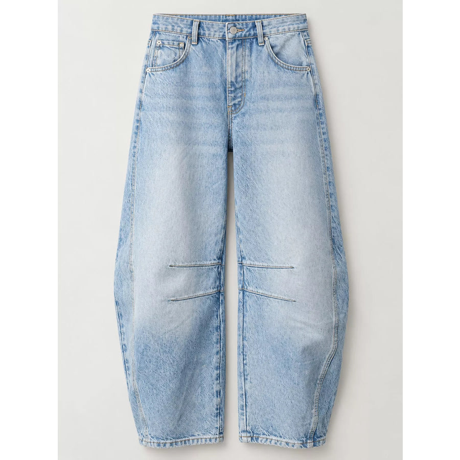 Barrel-Leg Jeans Apparel and Accessories