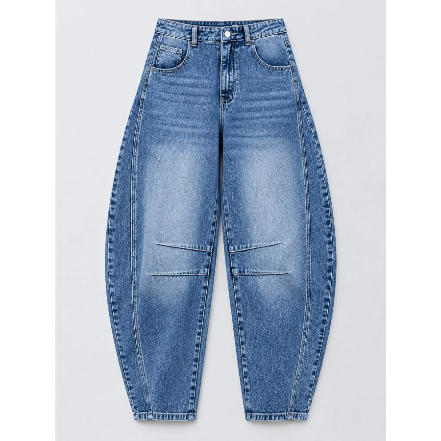 Barrel-Leg Jeans Apparel and Accessories
