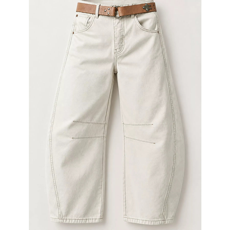 Barrel-Leg Jeans Apparel and Accessories