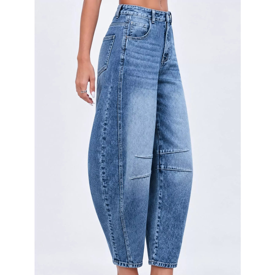 Barrel-Leg Jeans Apparel and Accessories
