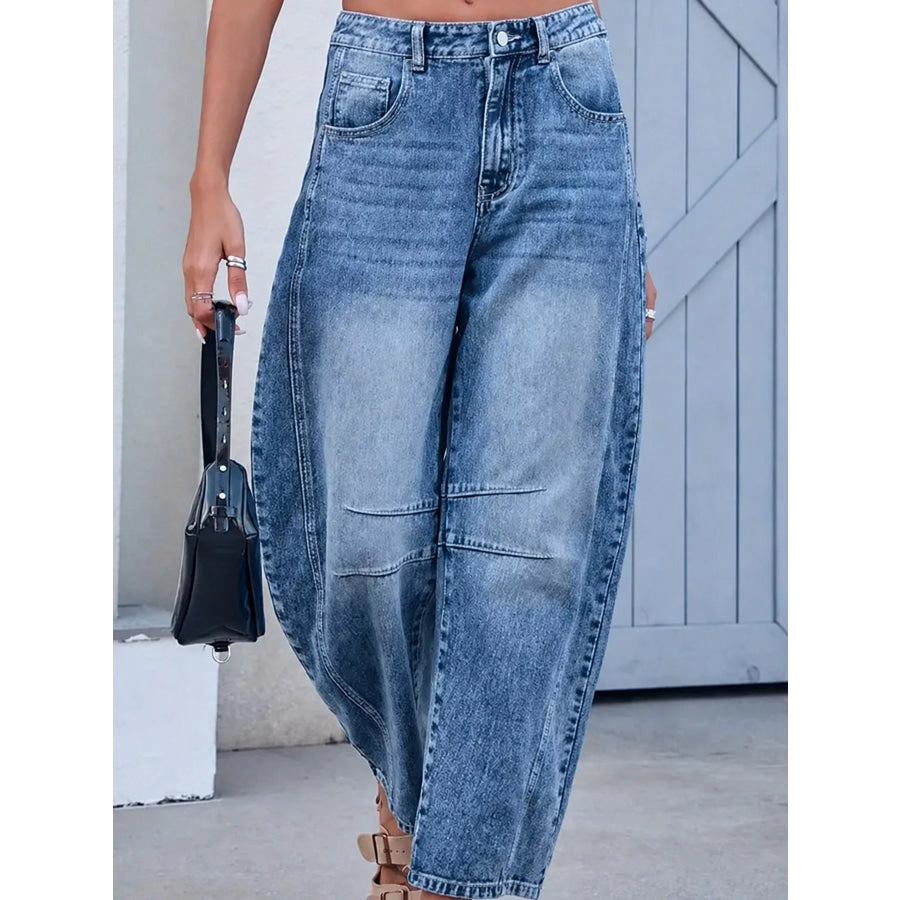 Barrel-Leg Jeans Blue / S Apparel and Accessories