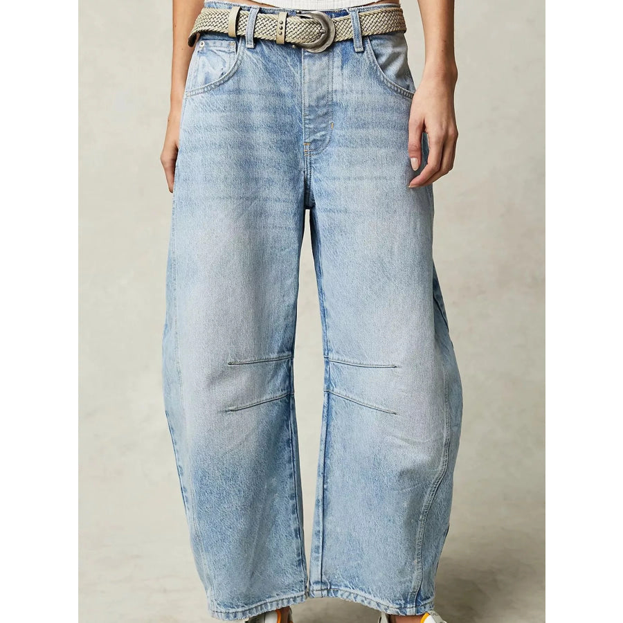 Barrel-Leg Jeans Light Blue / S Apparel and Accessories
