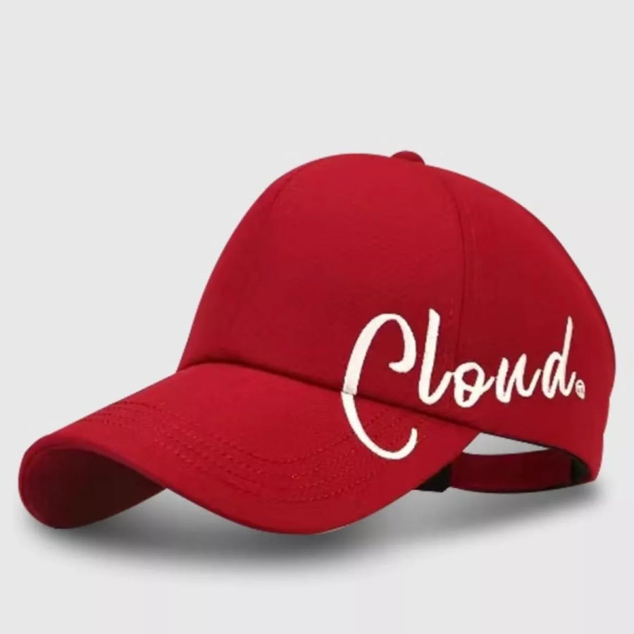 Baseball Cap with ’Cloud’ Embroidery Burgundy / One Size Apparel and Accessories