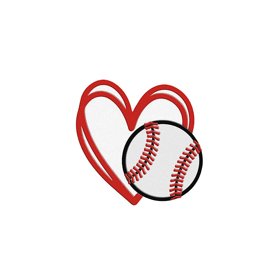 Baseball Heart Embroidered Patch - ETA 4/29 WS 600 Accessories