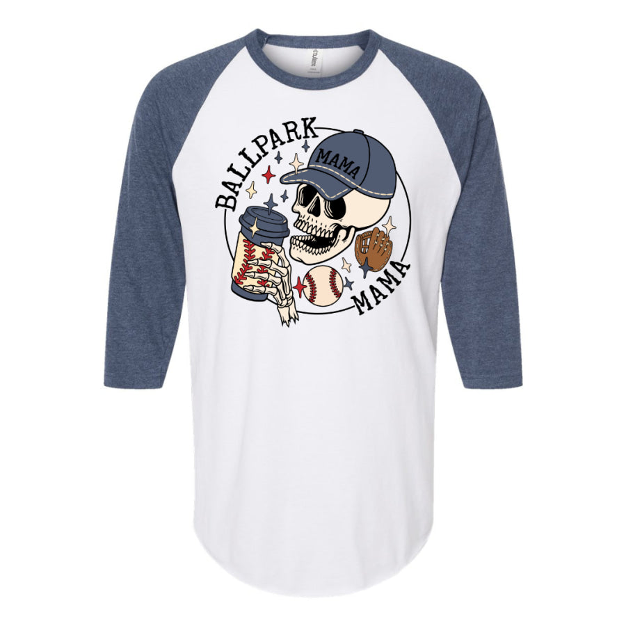 Baseball Mama Raglan Graphic Tee XS / Denim T-shirt