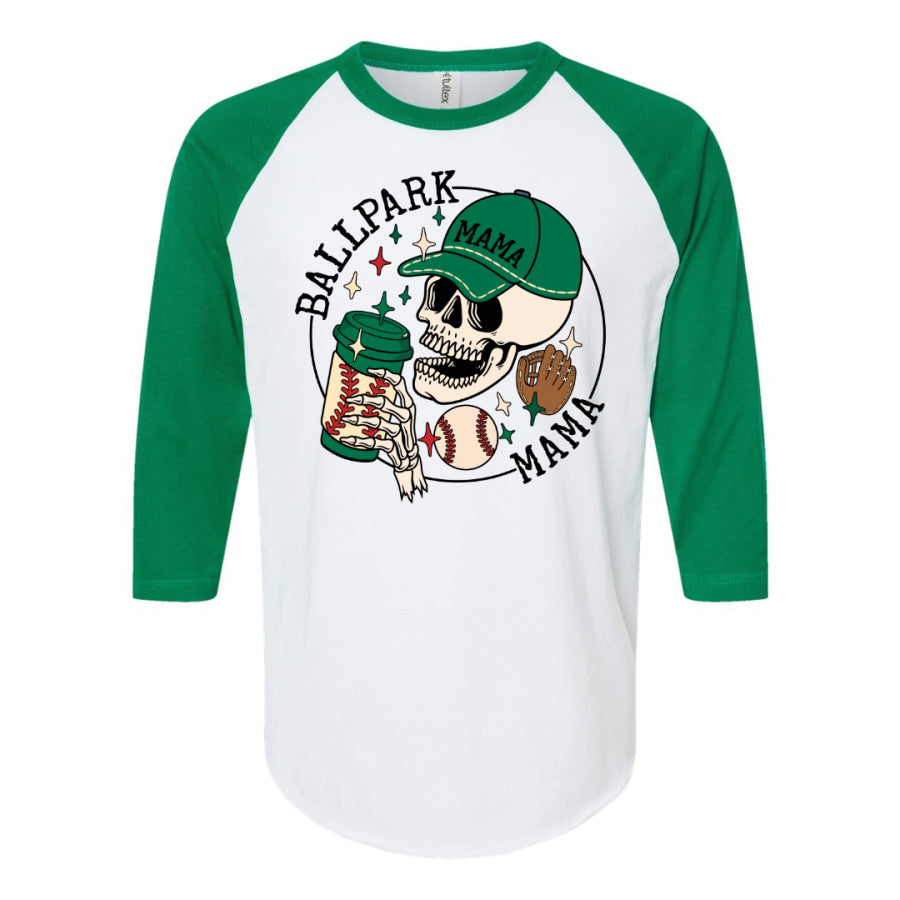 Baseball Mama Raglan Graphic Tee XS / Kelly T-shirt