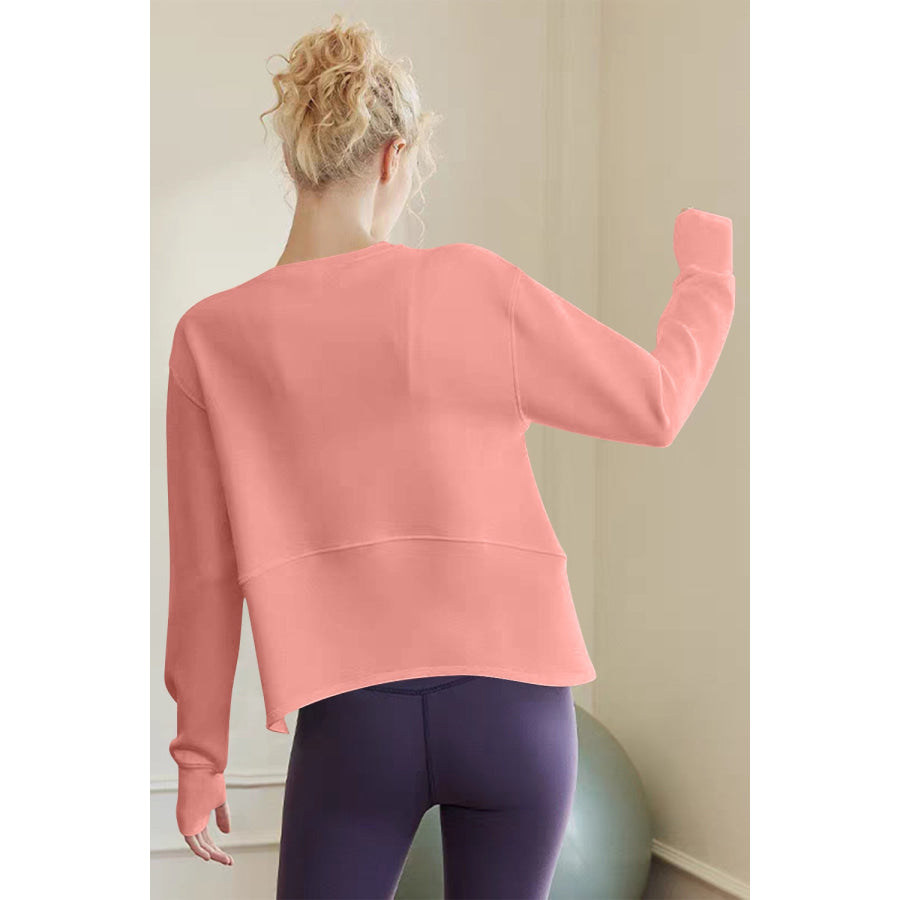 Basic Bae Air Scuba Round Neck Long Sleeve Sweatshirt Sherbet / S Apparel and Accessories