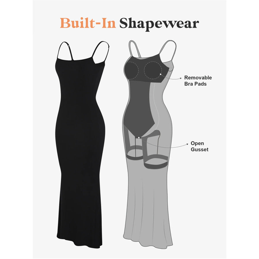 Basic Bae Built-In Shapewear Sleeveless Maxi Dress Apparel and Accessories